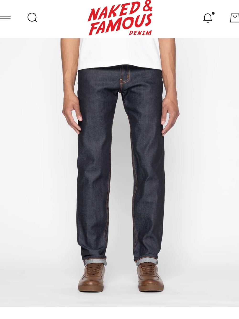 NWOT Naked & Famous Easy Guy 11oz Stretch Selvedge s36